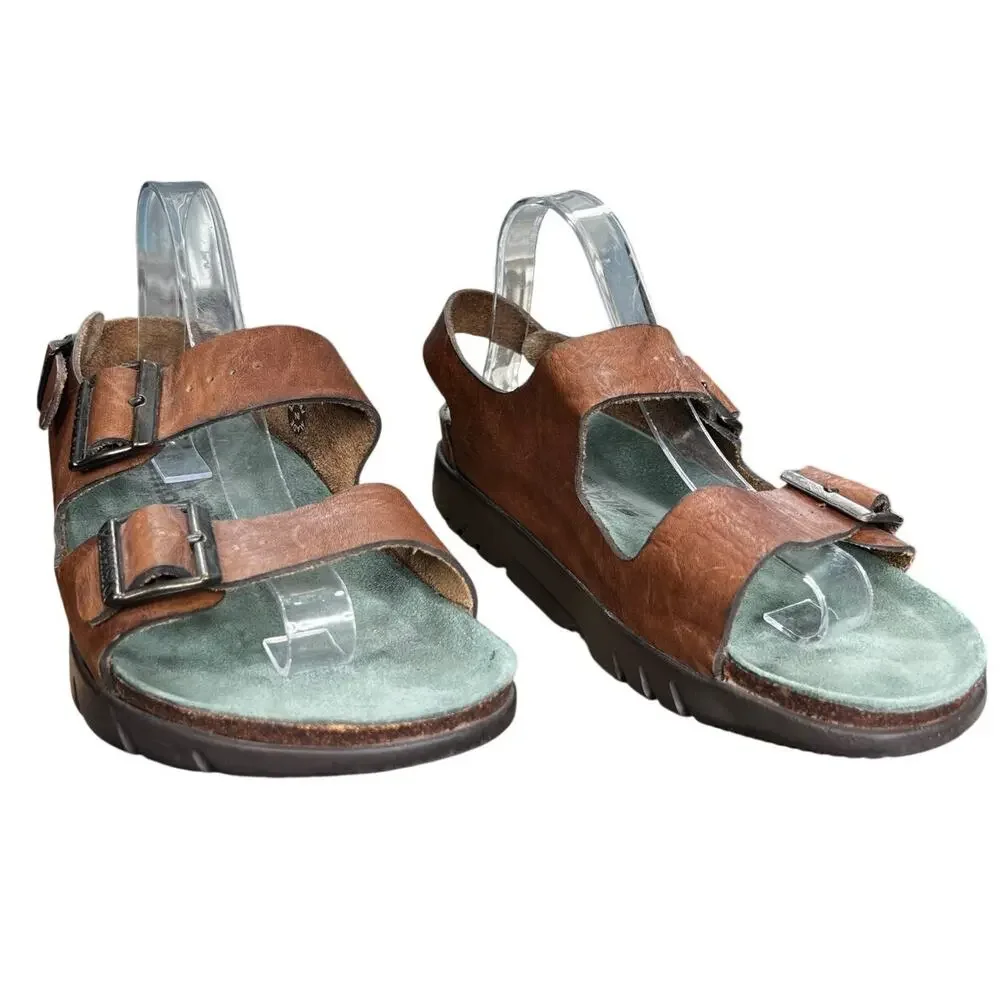 Mephisto Men’s Zeus Brown Leather Sandal Size 43 US 9